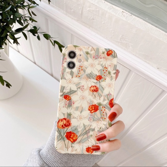 generic Accessories - Iphone 11 12 XR 7 8 SE 2020 XS Flowers Kickback Stand Case